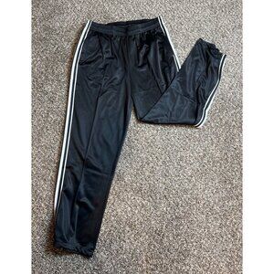 Active Joe Men's Black w/ White Stripe Jogging Workout Pants Large